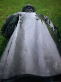 Toppled Stalin Statue in Front of Dailes Studija  Vilnius  Lithuania