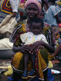Woman with Baby at Monday Market in Kong  Looking at Camera  Cote d'Ivoire