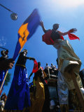 Stilt-Walkers on Caribbean Day Parade in Brooklyn  New York City  USA