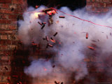 Firecrackers Explode During Celebrations for Chinese New Year in Chinatown  Melbourne  Australia