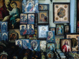 Religious Souvenirs Outside the Church of St Spiridon  Corfu Town  Greece