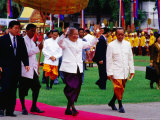 King Sihanouk Greeting the Crowd at Chat Preah Nengkal  Phnom Penh  Cambodia