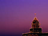 Lights Decorate a Building on Tiananmen Square  Beijing  China 