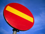 Red and Yellow Traffic Sign  Helsingborg  Skane  Sweden