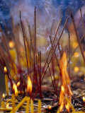 Incense at Sanam Luang Shrine During Bathing Ritual  Part of Thai New Year Celebrations  Thailand