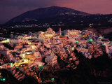 Town at Sunset  Fira  Greece