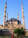 Woman Walking Past Selimiye Camii Mosque  Edirne  Turkey