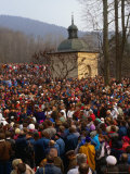 Crowds at Easter Passion Plays Near Krakow  Kalwaria Zebrzydowska  Poland