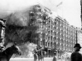 Palace Hotel on Fire after the Earthquake  San Francisco  California  c1906