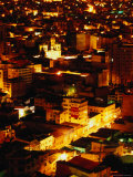 Iglesia De San Francisco and City from Cerro Quilli'Quilli at Night  La Paz  Bolivia