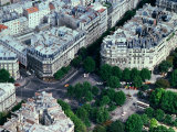 Overhead of Streets and Buildings from the Eiffel Tower  Paris  France