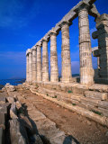 Superb Ruins of the 4th Century BC Temple of Poseidon on the Apollo Coast  Athens  Attica  Greece