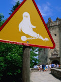 "Beware of Ghosts" Sign at Niedzica Castle  Nidzica  Poland