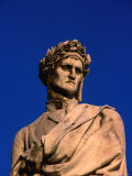 Detail of Statue of Poet Dante Alighieri in Piazza Di Santa Croce  Florence  Tuscany  Italy