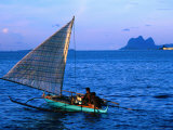 Outrigger Canoe in Bay of Semporna  Semporna  Sabah  Malaysia
