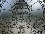Buddha Image on Glass Panel at the Silver Pagoda  Phnom Penh  Phnom Penh  Cambodia