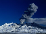 Clouds of Volcanic Ash Spewing from Crater of Mt Ruapehu  New Zealand