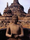 Statue in Buddhist Complex  Borobudur  Indonesia