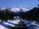 View along the Road to Mt Belukha in the Altay Mountains  Kazakhstan
