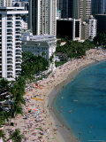 Aerial View of Waikiki Beach  Honolulu  USA