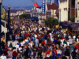 Holiday Crowds at Fisherman's Wharf on Fourth of July  San Francisco  California  USA