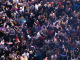 Overhead of Christian Worshipers Lighting Candles at Easter Ceremony  Jerusalem  Israel