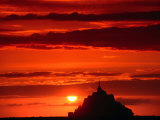 Mont Saint Michel at Sunset  Mont St Michel  France