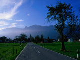 Ruggell village and Swiss mountains  Ruggell  Liechtenstein