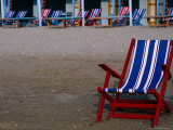 Empty Deckchairs on Beach  the Lido  Veneto  Italy