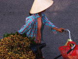 Women Pushing Bicycle Loaded with Berries  Old Quarter  Hanoi  Vietnam