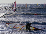 Windsurfers on Prado Beach  Marseille  France