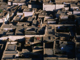 Rooftops of Tibetan Houses  Some with Solar Ovens  Shigatse  Tibet