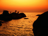 Rocks and Coastline at Otter Point  Cape Maclear  Malawi