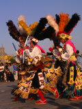 Native Dancers from Tlaxcala Performing Outside the Basilica De Guadalupe  Mexico City  Mexico