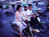 Motor Bike Traffic on Crowded Streets  Ho Chi Minh City  Ho Chi Minh  Vietnam