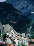 Banff Avenue Buildings and Surrounding Mountainsides  Banff National Park  Alberta  Canada