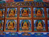 Stone Relief Sculptures of Buddha on Shanti Stupa  Ladakh  India