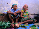 Two Woman Selling Vegetables  Muang Khua  Phongsali  Laos