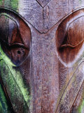 Detail of Totem Pole at University of Washington State Burke Museum  Seattle  Washington  USA