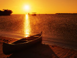 Canoe on Beach at Sunset  Kingston Keys  Ten Thousand Islands  Everglades National Park  USA