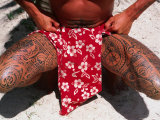 Tatoos on Man's Legs  French Polynesia