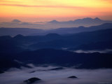 Mt O-Akan on Left and Mt Me-Akan on Right from Mt Kuro-Dake  Daisetsuzan National Park  Japan