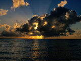 Sun Setting Behind Clouds  Micronesia