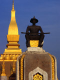 Statue of Seated King Setthathirat in Grounds of Pha That Luang  Vientiane  Laos