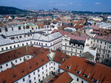 Rooftops of Nove Mesto Towards Prague Castle  Prague  Czech Republic