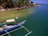 Swimming at Mouth of Agno River in Front of Bangka (Boat)  Pangasinan  Philippines
