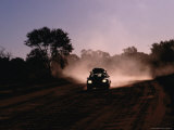 Car Driving in the Outback at Dusk  Australia