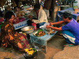 Preparing Food at Market  Luang Prabang  Luang Prabang  Laos