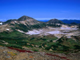 Crater with Mt Hokkuchin and Mt Kuro-Dake in Background  Daisetsuzan National Park  Japan