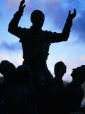 Silhouetted Statue in Front of Madrid's Plaza De Toros De Las Ventas  Madrid  Spain
